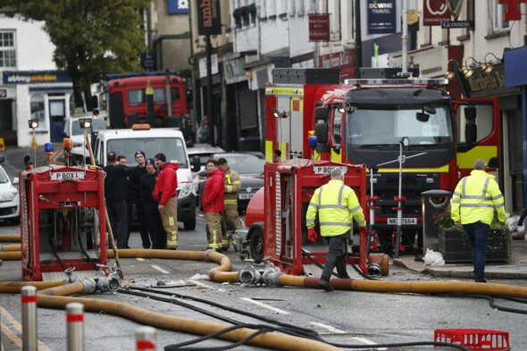 Fire brigade continues pumping water out of flooded Downpatrick streets - Vimarsana News