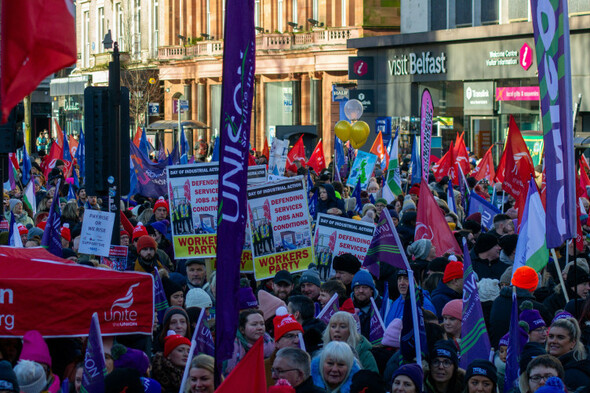 Thousands of public sector workers take to streets of Northern Ireland for day of major strikes - Vimarsana News