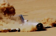 Why was a Boeing 727 deliberately crashed in desert?