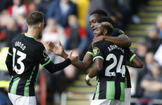 Brighton hit Sheff Utd for five after Mason Holgate sees red for horror tackle