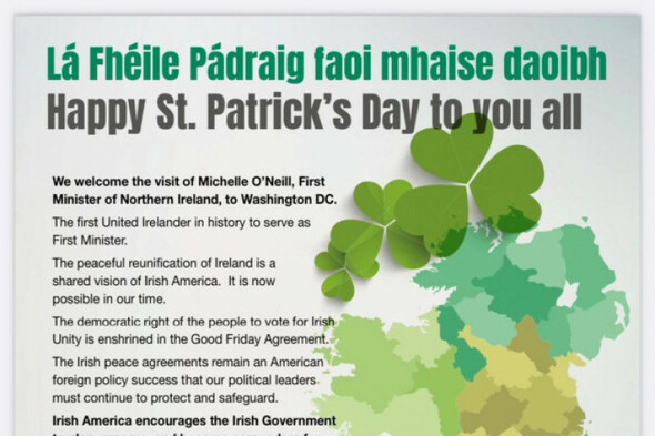 Sinn Féin omit big 'Irish Unity' lettering in annual US newspaper ad - Vimarsana News