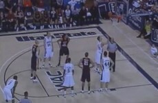 Take that physics! Check out his crazy free-throw