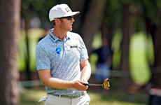 Power cards 66 but sits four shots back from on-fire clubhouse leader Scheffler