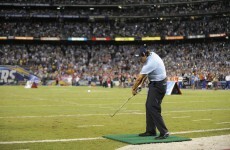 VIDEO: Phil Mickelson had this endzone-to-endzone chip shot to win $1m for charity last night