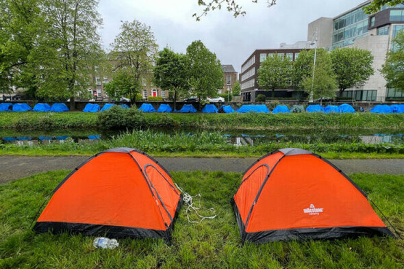 Asylum seeker encampment along Dublin city's Grand Canal has doubled in size since the weekend - Vimarsana News