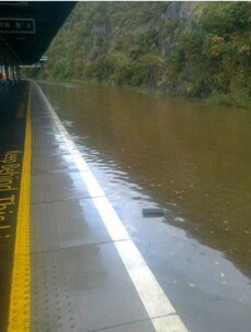 Waterford train station is flooded... very flooded