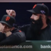 VIDEO: Brian Wilson doesn't get bored - he just pretends to play the organ on a team-mate's head