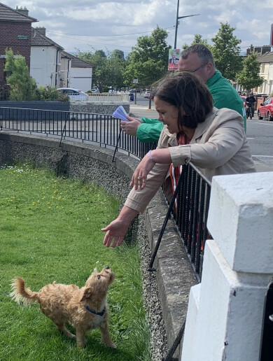 Mary Lou can't avoid 'Up the Ra' comment on Cabra canvass but she's not worried about election day