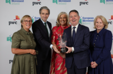 Bertie Ahern and Simon Harris toast Paschal Donohoe as he is named 'European of the Year'