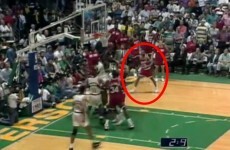 A 6th player ran onto the court during overtime of an NBA playoff game in '93, and no one noticed until now
