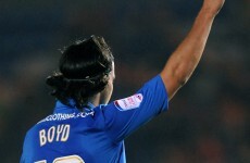 Posh boy: George Boyd scores from centre circle for Peterborough United