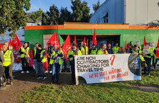 Tradespeople picket at site of National Children's Hospital in dispute over travel allowances