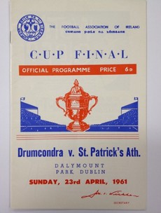 Get your programmes! Sports memorablia from St Pats' last FAI Cup win