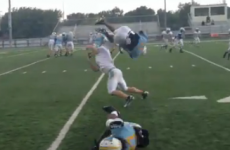 Great AT&T video of high school football player doing backflip over opponent is fake, sadly