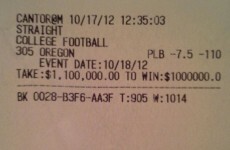 Floyd Mayweather Jr won $1 million on a college football game