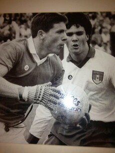 PHOTO: Celtic manager Neil Lennon, wearing Mikasa gloves, playing for Armagh's minors