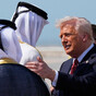 US President pampered upon touching down in Doha