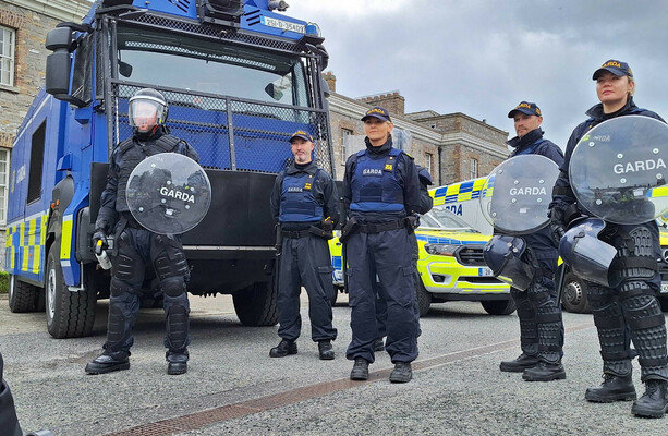 Public order policing: Gardaí show off new water cannon truck and riot gear