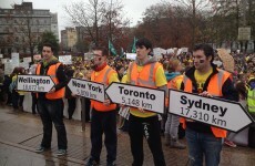 Students in pre-budget protest against fee increases and grant cuts