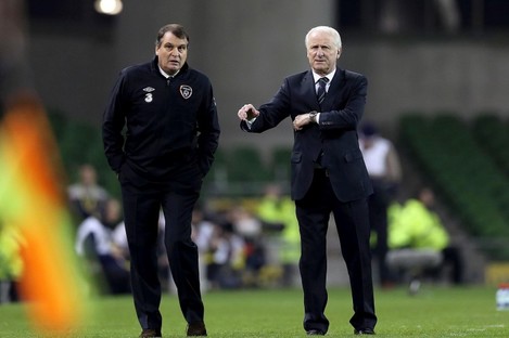 Ireland manager Giovanni Trapattoni and assistant manager Marco Tardelli.