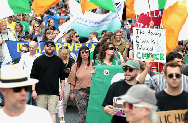 Housing protest backed by dozens of unions takes place in Dublin