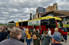 The Irish lads from Adelaide chasing the Lions in a converted bus