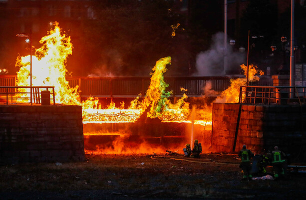 Luas red line suspended from Connolly to the Point after major fire ...