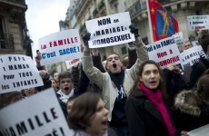 Anti-gay marriage protesters rally in Paris