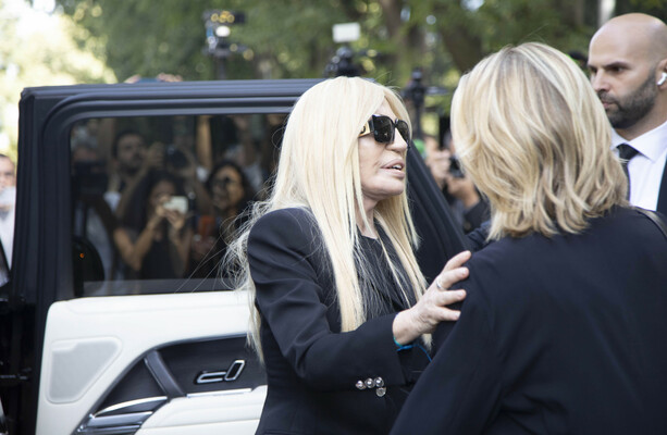 Donatella Versace leads crowds bidding farewell to Italian designer Giorgio Armani