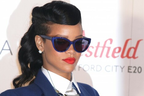 Rihanna in London yesterday. 