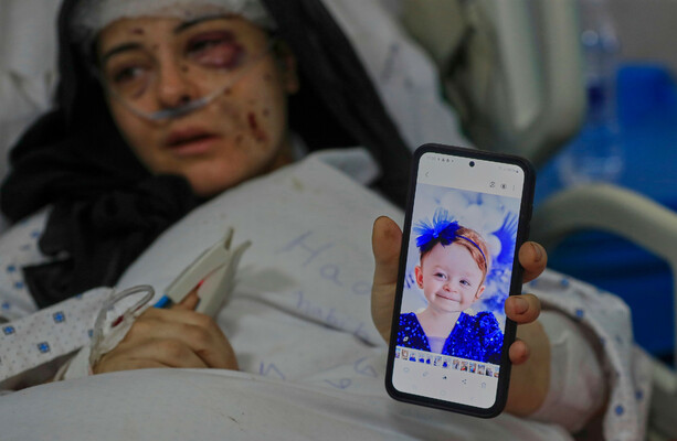 Three children and father among five killed by Israeli strike on family car in Lebanon