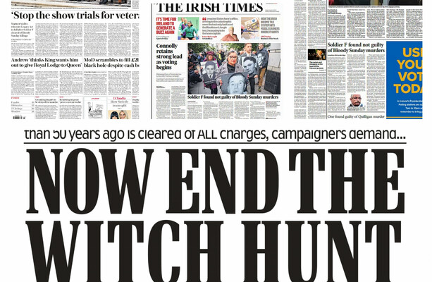 How the British and Irish papers covered the verdict in the Bloody Sunday murder trial