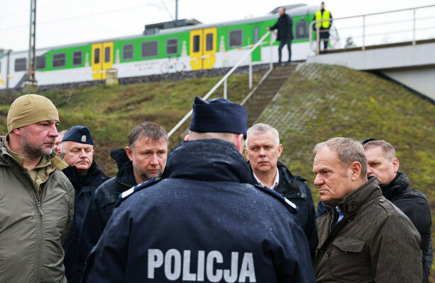 Polish PM says attack on rail line was 'deliberate sabotage' and intended to strike a train