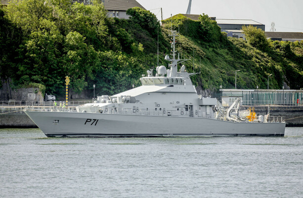 Irish Naval Service inshore patrol vessel suffers damage during high seas near Dublin