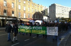 500 taxi drivers protest in Dublin city centre