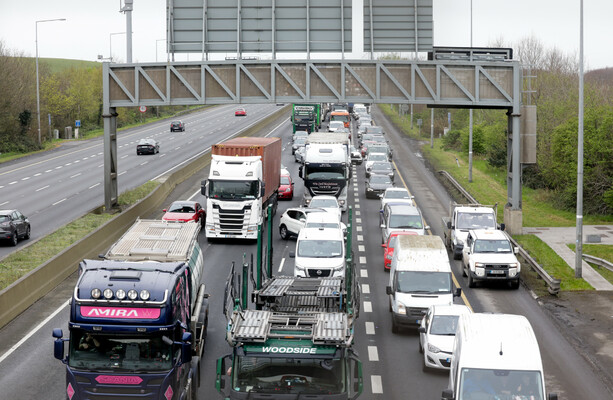 M50 partially closed and public transport remains disrupted as blockades enter fifth day