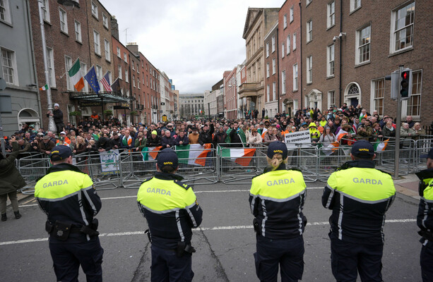 Gardaí braced for a storm outside the Dáil today - but the protest quickly fizzled out