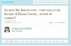 The secret's out: Mary O'Rourke claims vote was 2-1 to Cowen