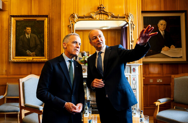 Canada prime minister Mark Carney says he feels at 'home' on visit to Ireland