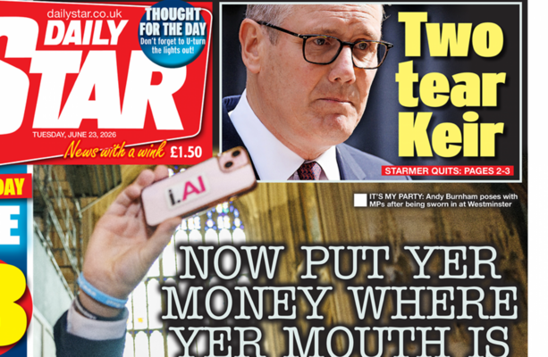 'He thinks it's all over': UK papers spotlight the rise of Andy Burnham (and slag off Starmer)