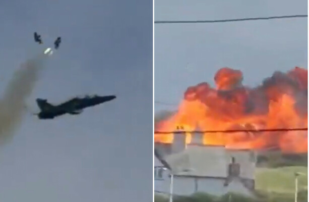 Two pilots injured after ejecting from RAF jet moments before fiery crash in Wales