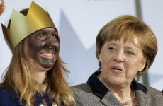 Angela is not that impressed with Germany's carolers