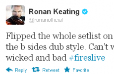 Tweet Sweeper: Ronan Keating has a wicked new direction
