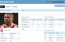 Hands up if you had Jonathan Walters in your Fantasy Football team today?