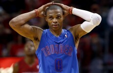 VIDEO: OKC's Russell Westbrook trolls Denver Nuggets mascot Rocky