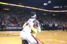 VIDEO: LeBron James tackled a fan to the ground after his successful $75,000 shot