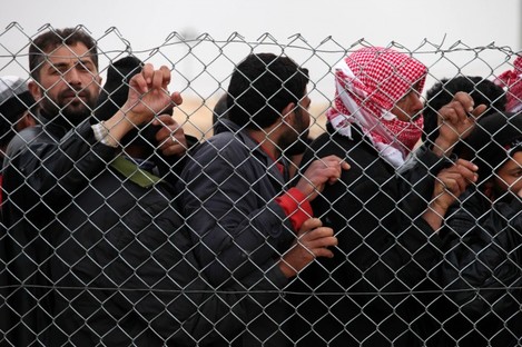 Syrian refugees attempting to enter Jordan, Jan. 28, 2013.