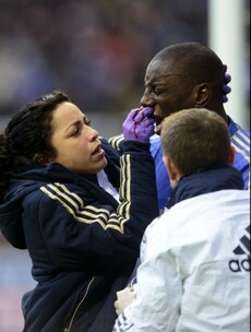 VIDEO: Demba Ba breaks his nose