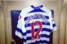 Peter Odemwingie's West Brom team-mates got him this QPR jersey after his road trip to Loftus Road