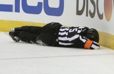 VIDEO: An NHL referee was struck in the head by a puck in an ugly scene